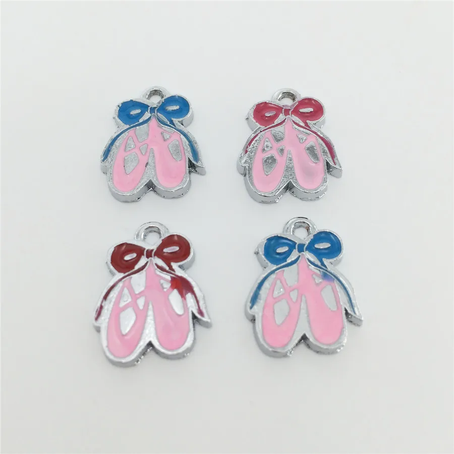 20PCS/Lot "Dance Shoes" Hang Charms Pendant Mixed Colors Fit Necklace