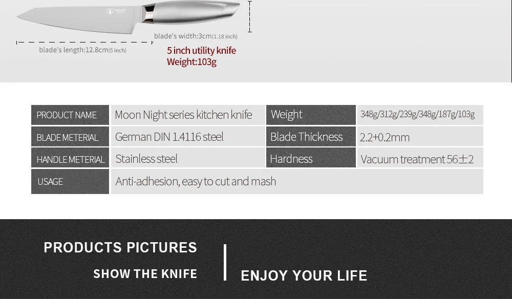 chef knife kitchen knife German stainless steel_12