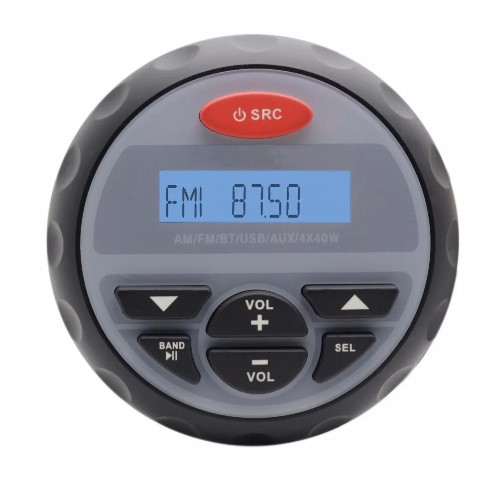 US $103.49 45 Waterproof Marine Radio FM AM Audio Bluetooth Stereo For Boat ATV RZRWaterproof Marine SpeakersBlack Antenna