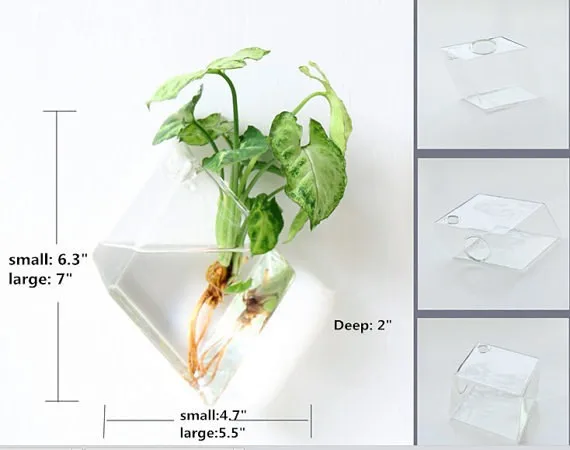 O. RoseLif ромб стеклянная настенная ваза настенные горшки укоренения растения в воде и у вас на стене