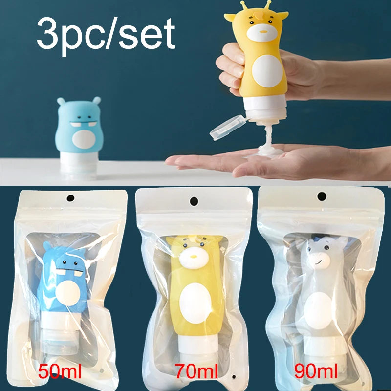3pc/set Mini Silica Gel Portable Soap Dispenser Women Travel Shampoo Bottle Liquid Soap Bottle 50ml 70ml 90ml 3pc/set Mini Silica Gel Portable Soap Dispenser Women Travel Shampoo Bottle Liquid Soap Bottle 50ml 70ml 90ml