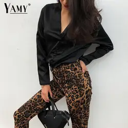 Leopard Винтаж Высокая талия джинсы для женщин женщина leopard женские узкие джинсы деним стрейч корейские джинсы Уличная 2019 джинсовые узкие