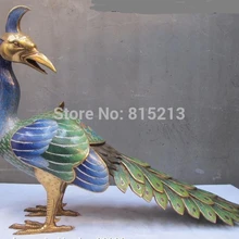 Bi0011615 Китай Перегородчатые Бронзовый 24 К Золотой Феникс Павлин Королевский Декоративные статуи