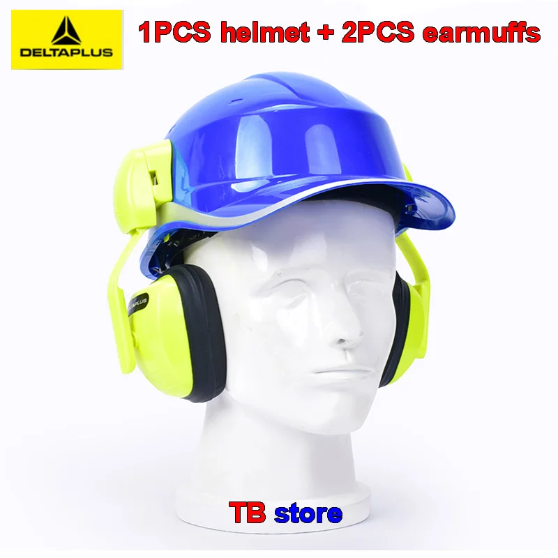 DELTA PLUS, жесткая шапка+ наушники, 102018, ABS, утепленный шлем, 103008, ушные крючки, наушники, защита от шума, 33 дБ, интегрированная защита