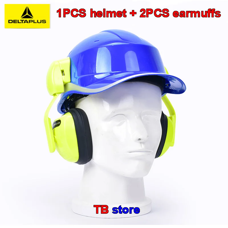 Capacete de Isolamento Capacete de Capacete de Isolamento Prevenção de Ruído Delta Plus Capacete de 103008 Orelha-gancho Earmuffs 33db Proteção Integrada 102020 Abs