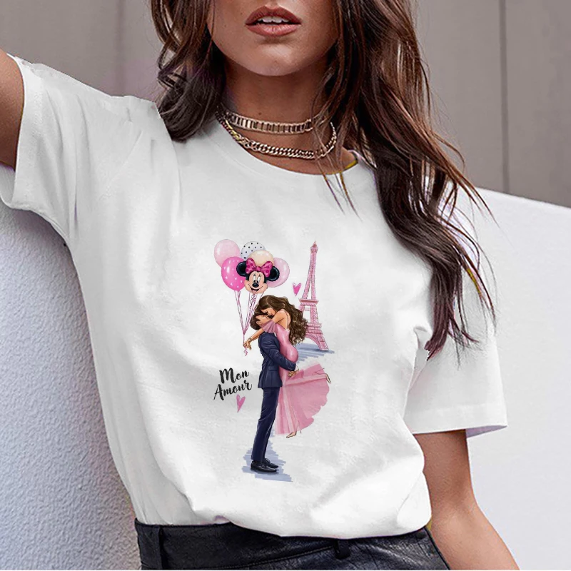 Женская одежда 2019 футболка Femme Harajuku футболка Милая любовь уличная Микки эстетические топы корейский Vogue Camiseta Mujer