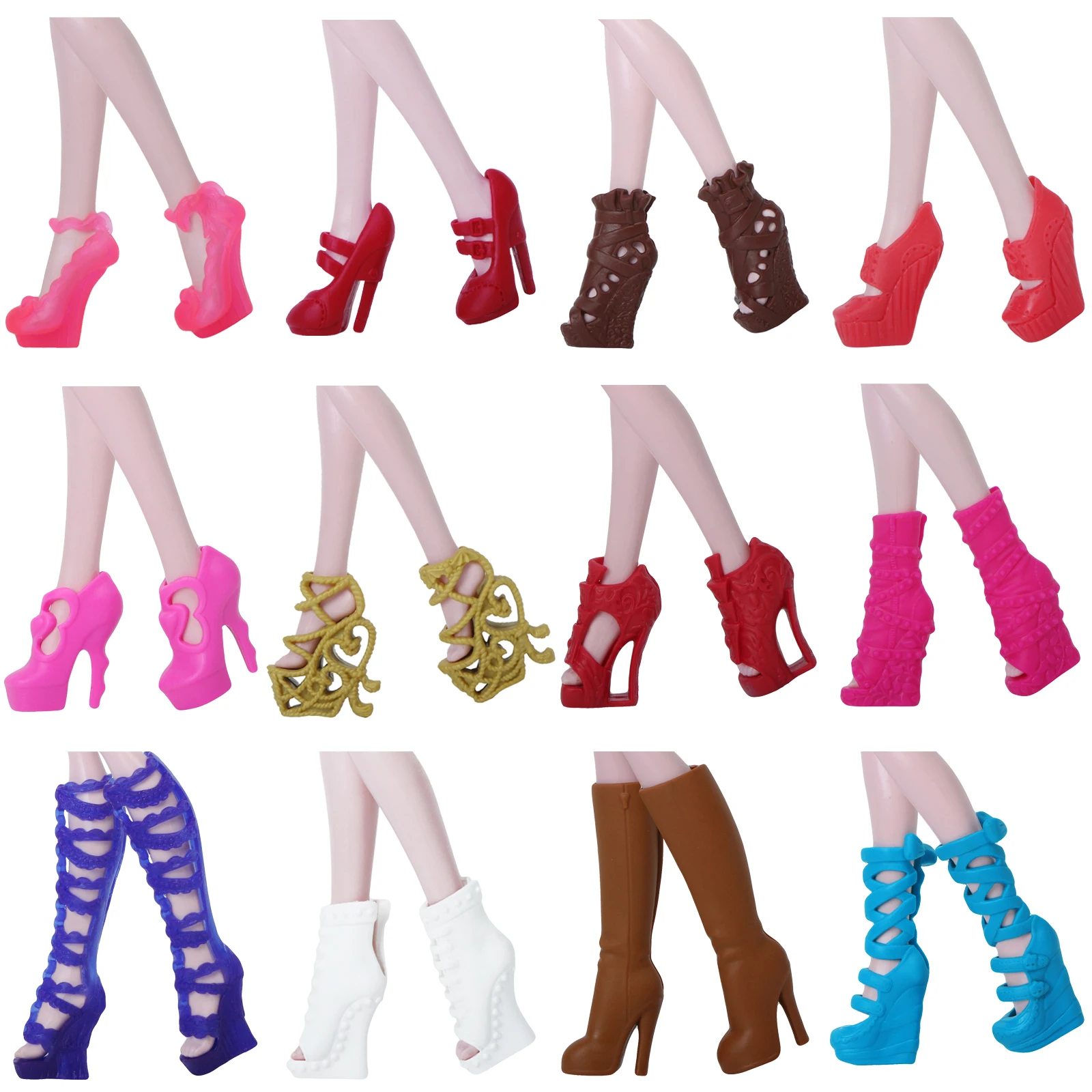 

High Quality Shoes Fashion Mixed Style High Heel Boots Colorful Sandals Accessories for Monster High Doll 10" Dollhouse Toy