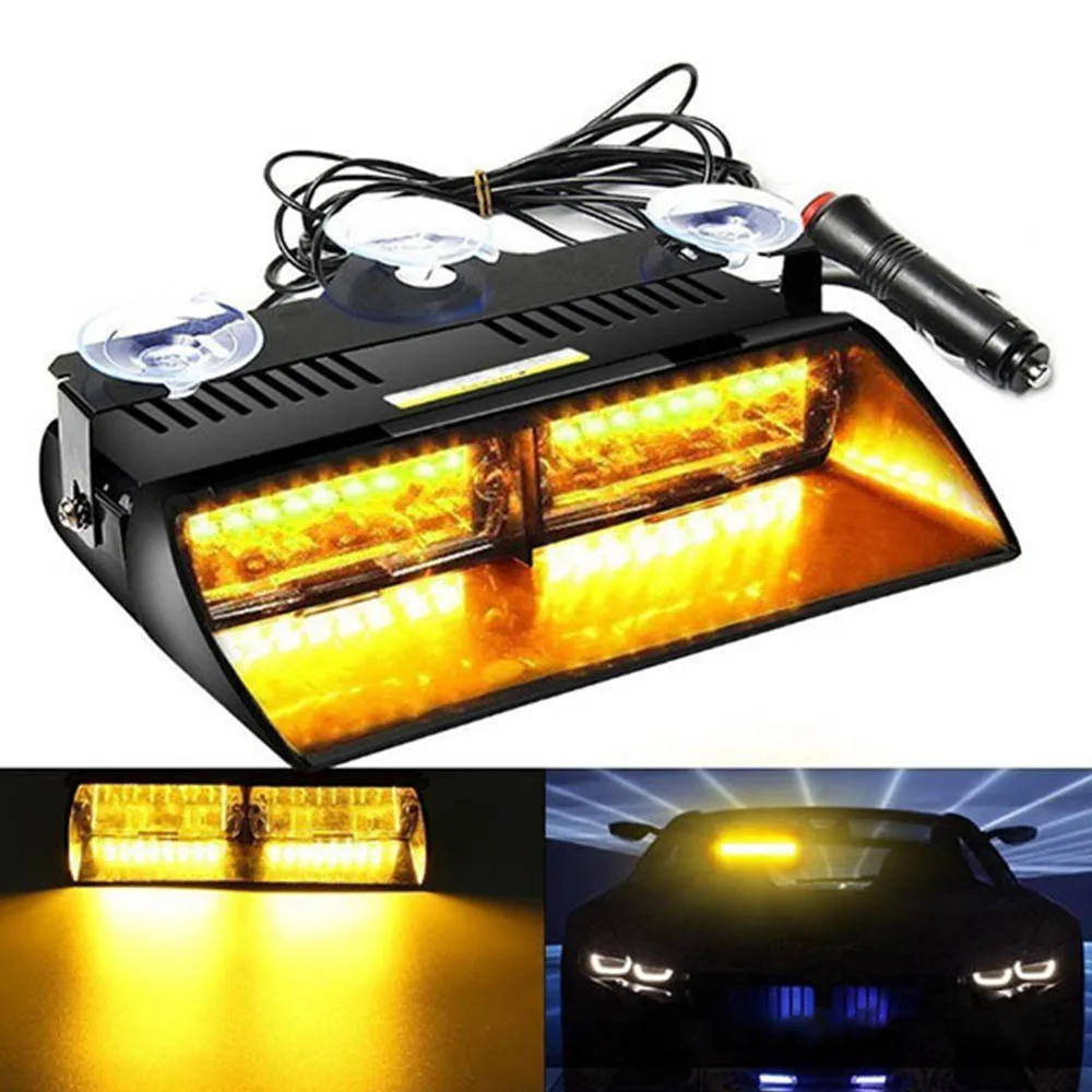

16 LEDs 18 Flashing Modes 12V Car Truck Emergency Flasher Dash Strobe Warning Light Day Running Flash Led Police Lights