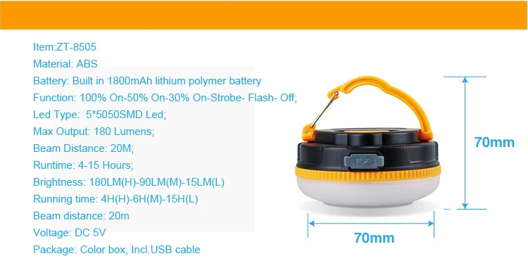 Rechargeable Camping Lantern 5 LED Tent Night Light Portable Ultra Bright Camp Waterproof Gadgets Lamp Flashlights Power Bank