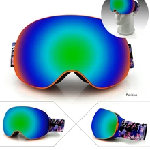 Лидер продаж, 3 стиля, новые Брендовые очки для катания на лыжах и двойной UV400 Анти-туман большой Лыжная маска очки Лыжный Спорт Для мужчин Для женщин Горные лыжи сноуборд очки