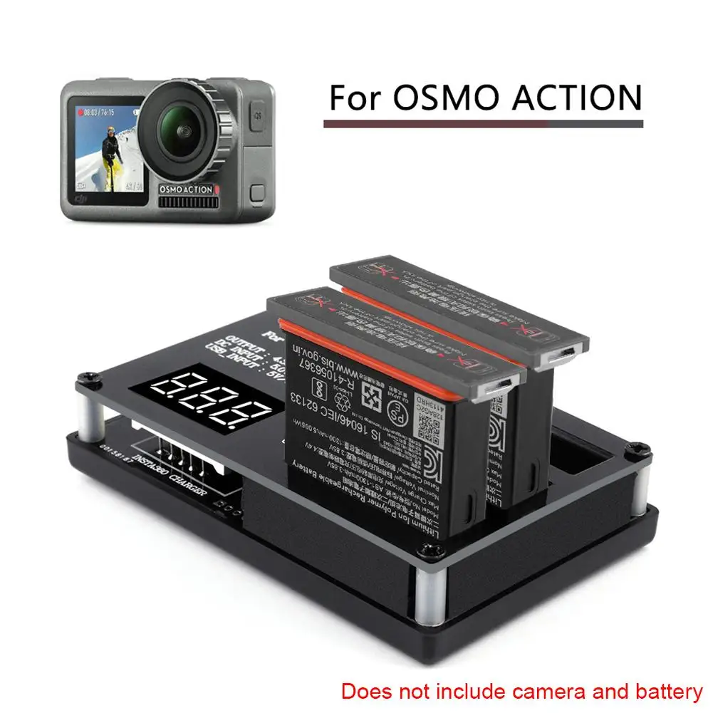 

Newest Battery Charger High Quality Intelligent Camera Battery Charger For DJI OSMO ACTION Sports Camera 1 For 3 Charger Adapter