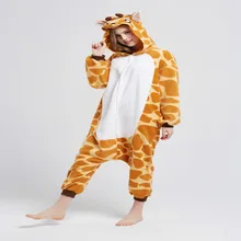 Jirafa Animal Pijamas Kigurumi Unisex Adulta Cosplay Onesies Animales ropa de Dormir Mameluco Largo de la Manga