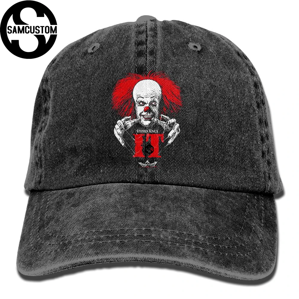 SAMCUSTOM pennywise 3D креативная индивидуальность Промытые джинсовые шапки осень лето для мужчин и женщин Гольф Sunblock хоккейные кепки