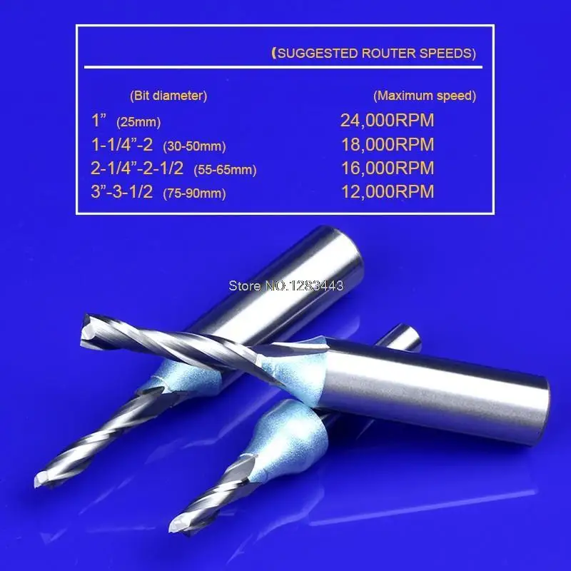 

1PC 1/4*6*20MM TCT Spiral double-edged straight sword alloy milling cutter for engraving machine Woodworking slotted 5932