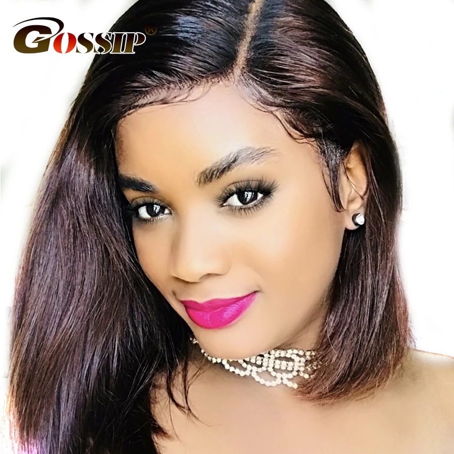 

Gossip Hair Wig 150% Density Bob Wig 6 Inch Part Lace Indian Straight Hair Lace Front Wig Short Human Hair Wigs For Black Women