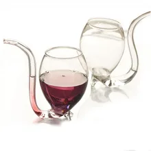 1 шт необычный, прозрачный присоска кружка стеклянной чашки с питьевой трубой соломы красного цвета для вина, пива, напитков дома Gtensils подарок