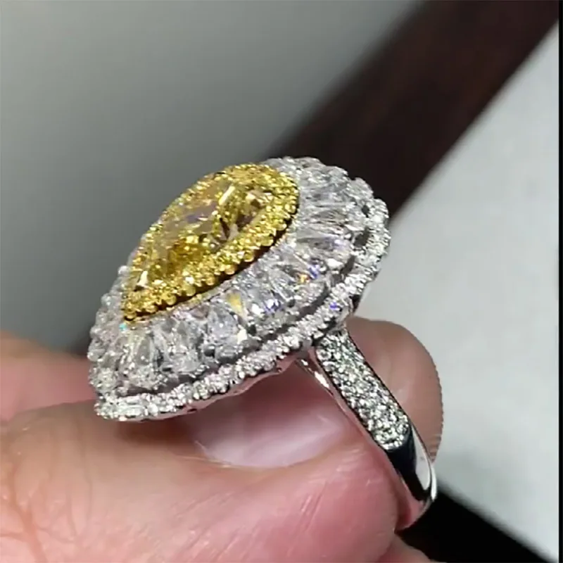 18K 750Au Золотое кольцо с муассанитом и бриллиантом D цвет с национальным сертификатом MO-00122