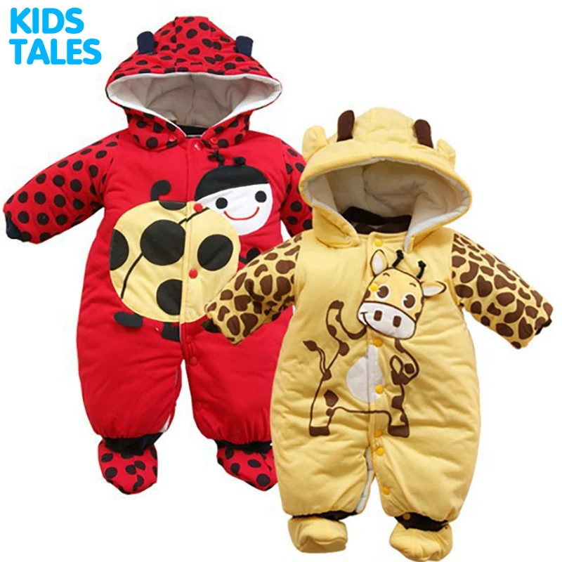 

Drop Shipping 2017 New Arrive Baby Thicken Padded And Footed Winter Fleece Romper Winter Baby Jumpsuit Kid Climb Clothes Retail