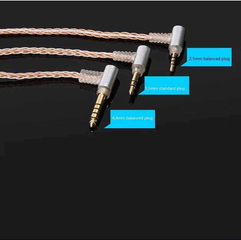 OCC с серебряным покрытием 8-ядерный 0,78 мм 2pin CIEM разъем обновления заменить равновесные наушники кабель Универсальный-2,5 мм/3,5 мм/4,4 мм