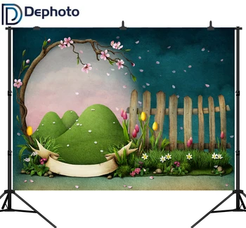

Dephoto Spring Photography Backdrops Baby Fairytale birthday Party Photo Background Newborn Flowers for Photo Studio