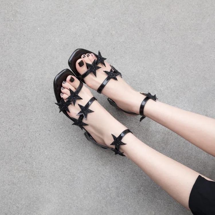 

Big Size 8 9 high heels sandals women shoes woman summer ladies Open-toed sandals with one button