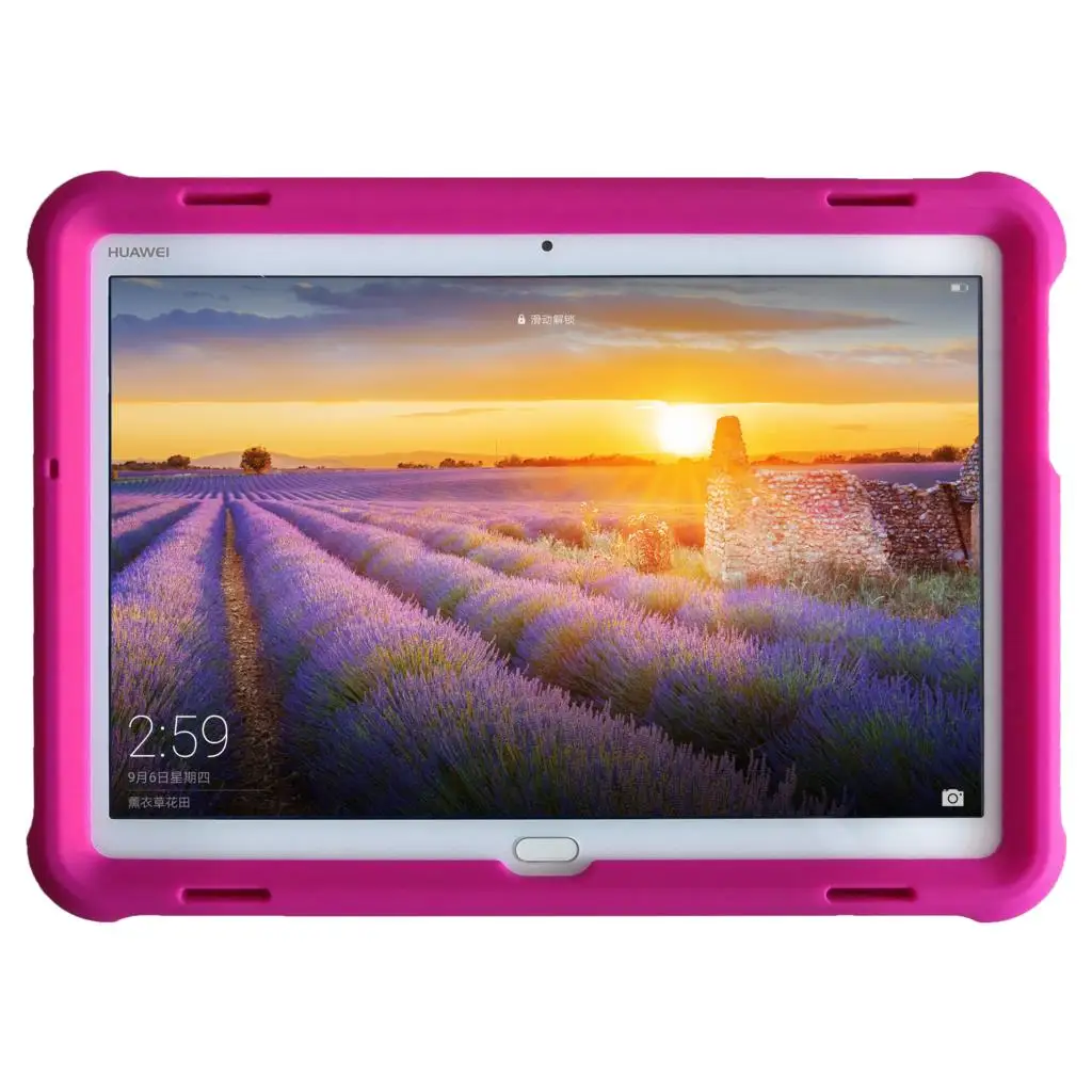 MingShore силиконовый Прочный чехол для huawei MediaPad M3 Lite 10 10,1 дюймов BAH-W09/L09/AL00 защитный чехол для планшета - Цвет: Pink