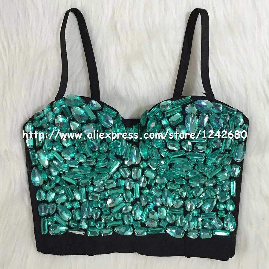 green rinestone corset