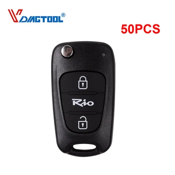 

VDIAGTOOL 50PCS KEY SHELL Replacement 3 buttons Car Key Blank Fob Case For Kia Transponder Key Shell For Kia Rio flip key shell
