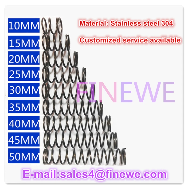 Manufacture custom stainless steel music wire compression spring 0.4*6