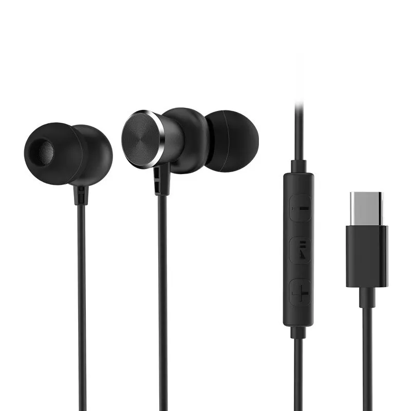 

Type-C Wired Earphone Magnetic Design In-ear Subwoofer Stereo Earphones Earbud Hands-free With Mic Volume Control