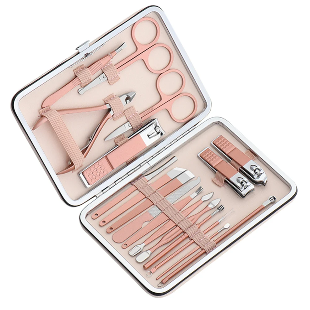 

18pcs/set Stainless Steel Nail Clippers Scissors Set Kits Manicure Pedicure Care Eyebrow scissors professional DIY beauty tool