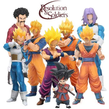 

Resolution Of Soldiers Future Gohan Son Goku Vegeta Trunks Hercule Mark Satan PVC Action Figure ROS Dragon Ball Z Model Dolls
