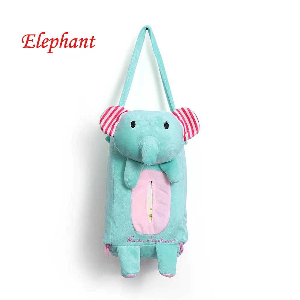 1 Pcs Cute Cartoon Car Seat Back Cover Holder Paper Napkin Box Tissue Box Car Accessories Styling - Название цвета: Синий