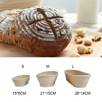 

1pcs Natural Rattan Proofing Basket Bread Fermentation Storage Container P7Ding