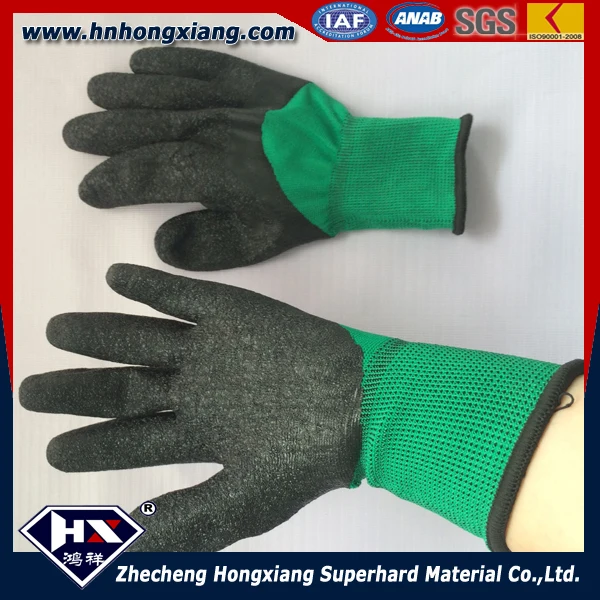gloves,glass working glovers, green color thin type gloves,glass gloves