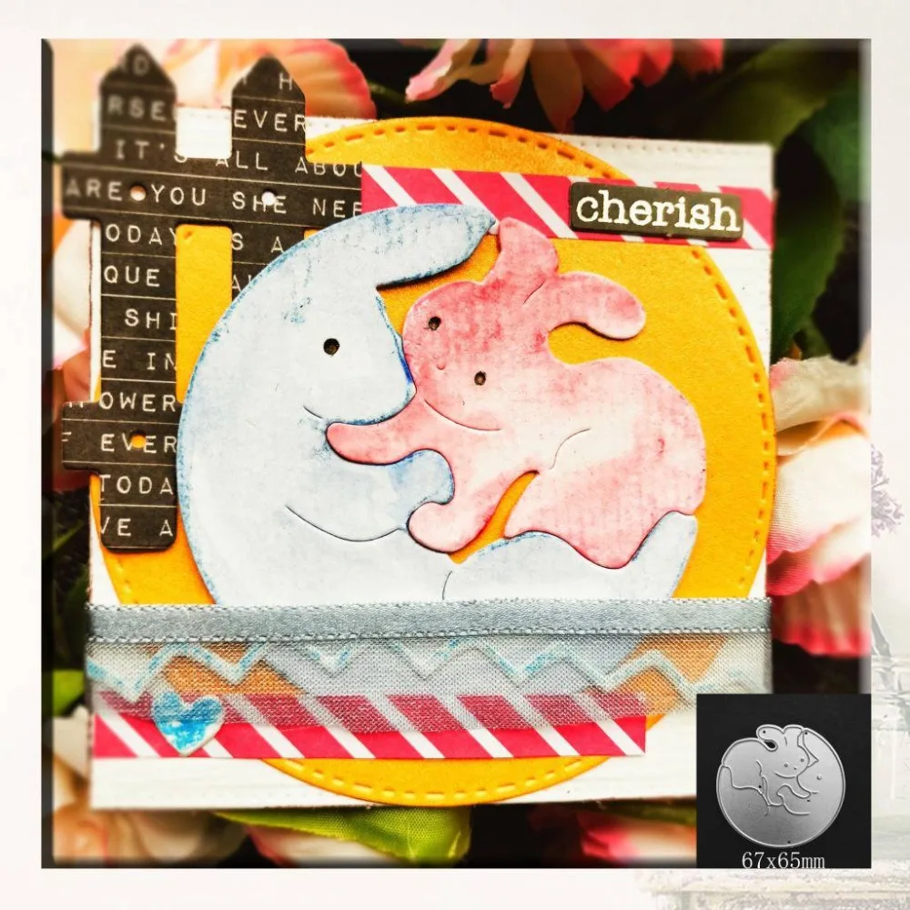 

New Rabbit Happy Mother's Day Metal Cutting Dies for Scrapbooking DIY Album Embossing Folder Paper Cards Maker Template Stencils