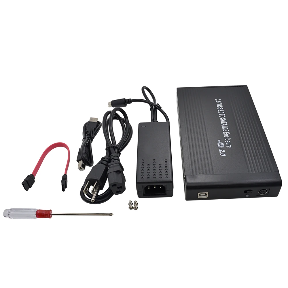 TISHRIC нам 3,5 дюймов Sata IDE/Sata USB 2,0 HDD корпус для внешнего жесткого HD SSD DVD накопитель на жестком диске 2 ТБ адаптер Мощность Алюминий чехол