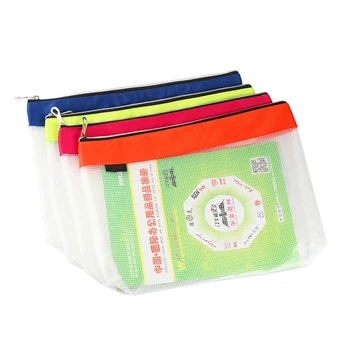 

Dumei Zipper Document File Data Bag Large Capacity Transparent Waterproof Student Papers Collection Document Bag