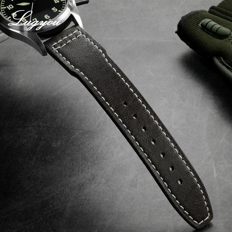 Lugyou Сан Мартин Пилот мужские часы кварцевые Ronda нержавеющая сталь 20 атм кожаный ремешок 39 мм сапфировый водонепроницаемый Лидирующий бренд наручные часы