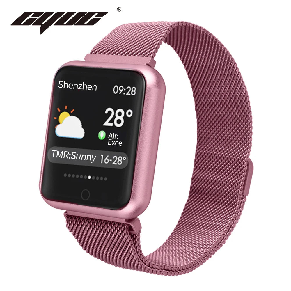 

CYUC p68 Smart watch Women Smartwatch Heart rate monitor Smartwatch Message reminder Fitness tracker For Android and IOS