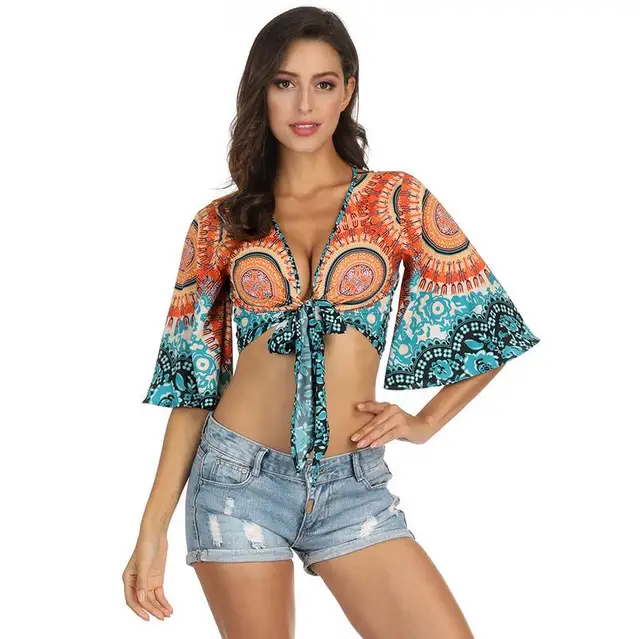 2018 Sexy Half sleeve women uv protection beach swim shirts bikini