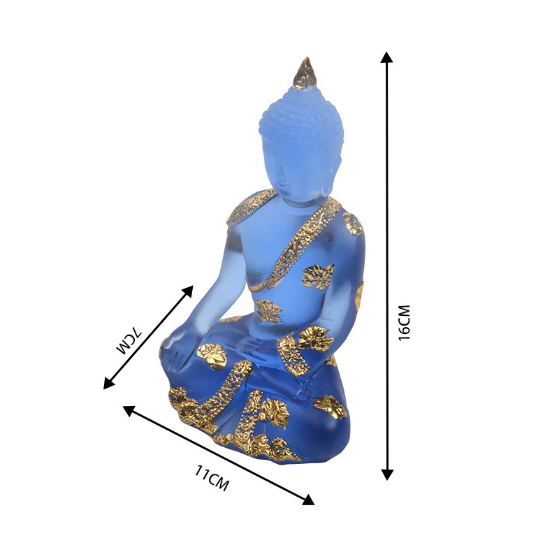 Прозрачная Статуэтка сидящий Будда дзен жесты тайского Будды Смола статуэтка скульптура домашний офис фэн шуй украшение орнамент
