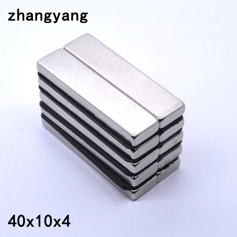 

Free Shipping 20pcs 40 x 10 x 4 mm Big N52 Strong Rectangle Block Bar Fridge Magnets Rare Earth Neodymium applicable to Car Audi