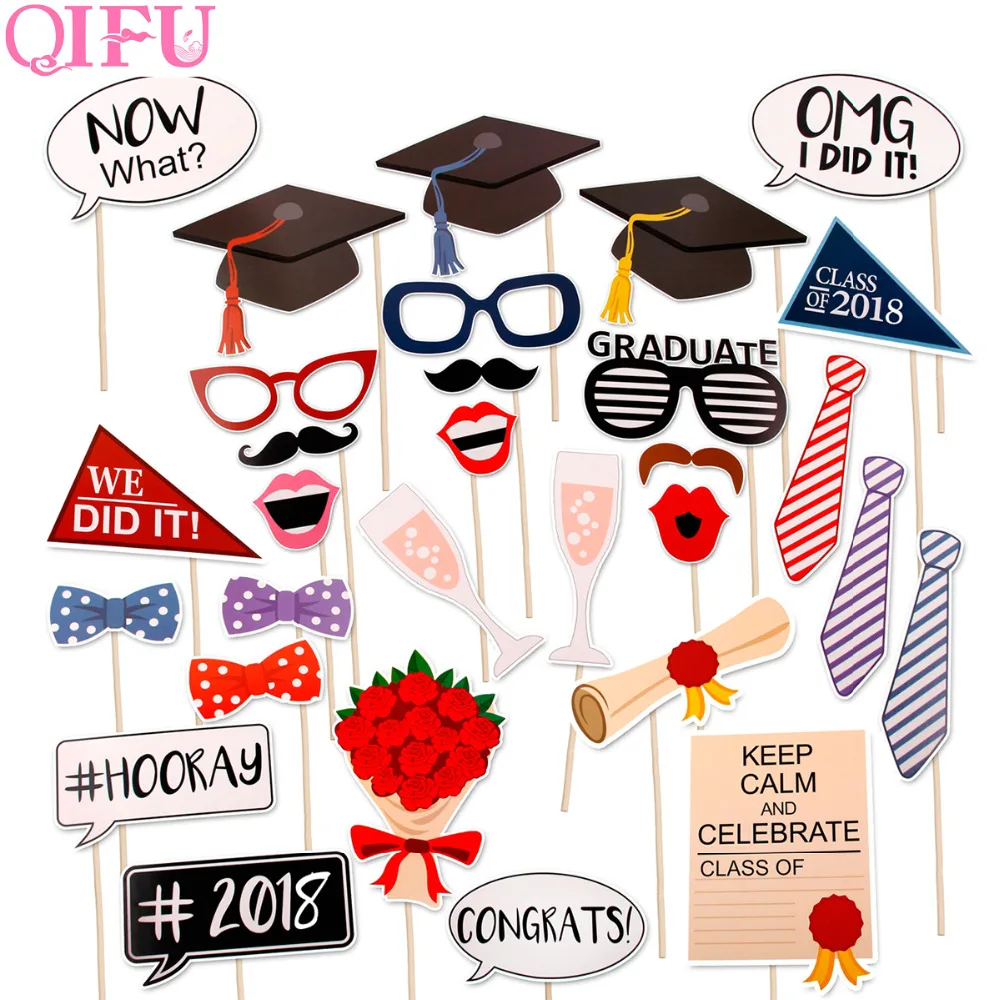 Qifu Photo Booth Props Graduation 2018 Bachelor Party Men