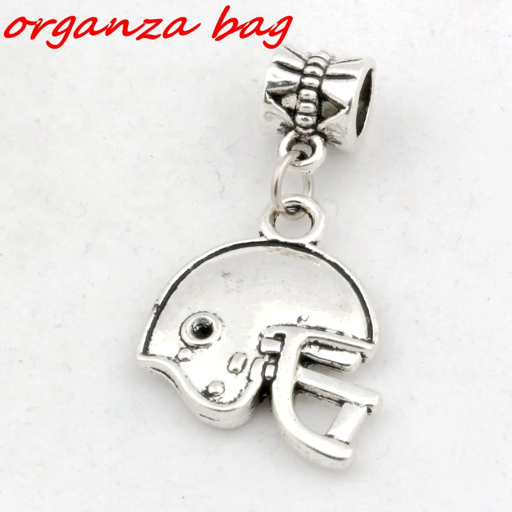 

Hot ! 20pcs Antique silver Sided helmet Dangle Bead Fit Charm Bracelet 19x 32mm nm558