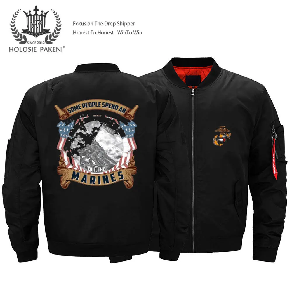 Dropshipping USA Size Unisex Men United States Marine Corps Printed Flight MA 1 Jacket Bomber