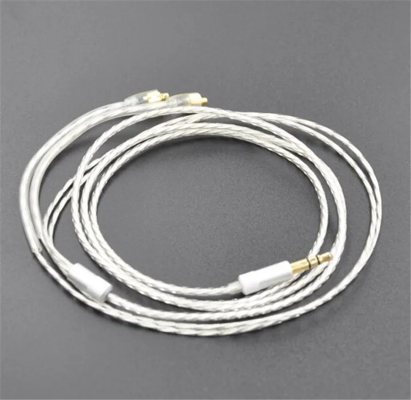 Wooeasy X4 одиночный посеребренный кабель для наушников обновленный Shure SE425 SE215 SE315 UE900