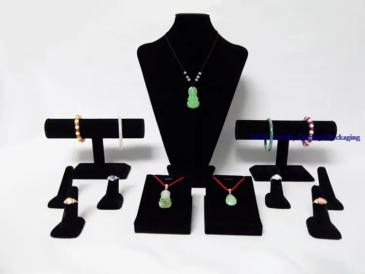

EMS Free Shipping Window Jewelry Display Mixed Silver Show Holder With Ring Pendants Neckform Kit Organizer Cases