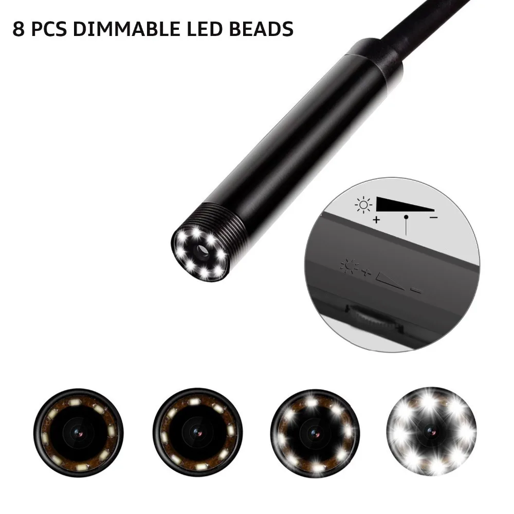 

LESHP 5.5mm 1/2/3.5/5/10M Smart WIFI Endoscope 8pcs Adjustable LED Waterproof Wireless Borescope Camera for Android IOS Tablet