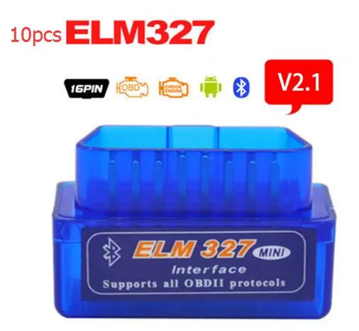 V2.1 Мини EML327 Bluetooth ELM327 OBD2 Интерфейс ELM327 V2.1 OBD2 сканер диагностический инструмент сканер автомобильный код считыватель V2.1 Мини ELM327 - Цвет: 10pcs ELM327